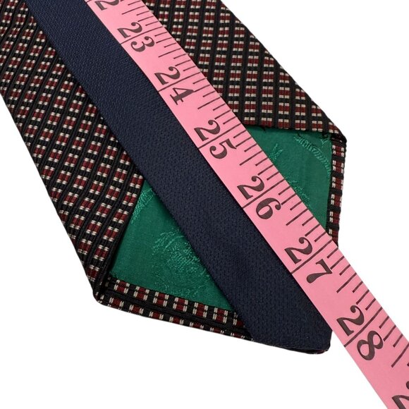 NWT Tommy Hilfiger Mens Check Pattern All Silk Neck Tie Collegiate Preppy Gift - Picture 5 of 14